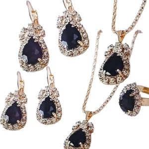 Luxury Set of Elegant Gorgeous Jewelry 3 Pieces Necklace Earrings and Ad…